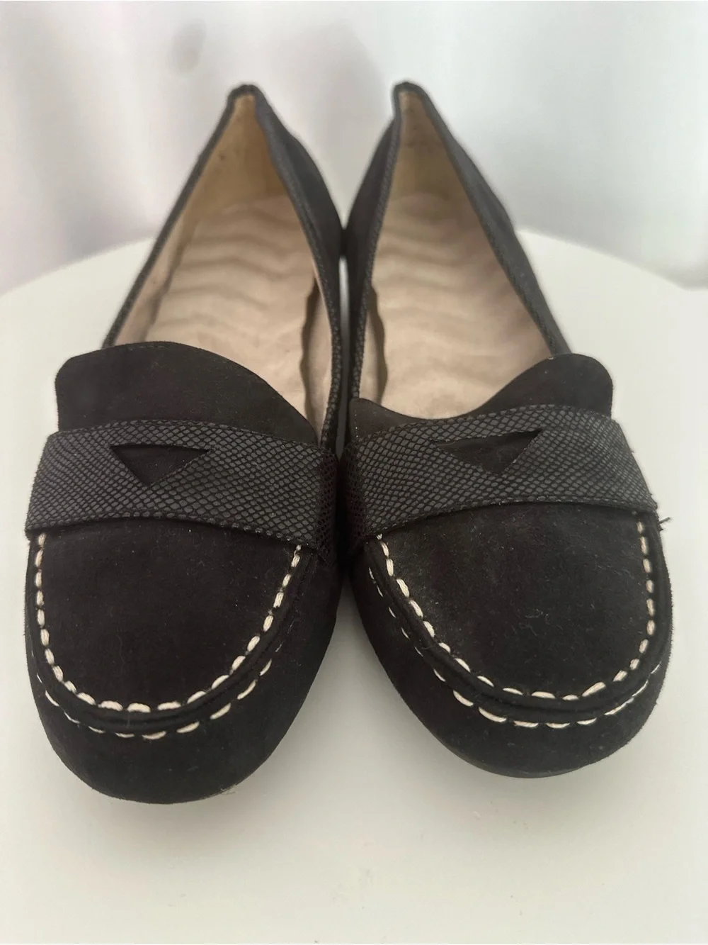 Unbranded Women’s Size 9W Black Faux-Suede Loafer Flats (SH109)